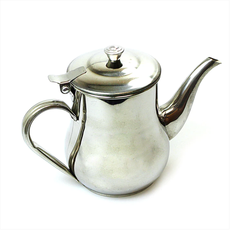 Stainless Steel Home Tea and Coffee Pot With Handle Spout and Lid 32oz