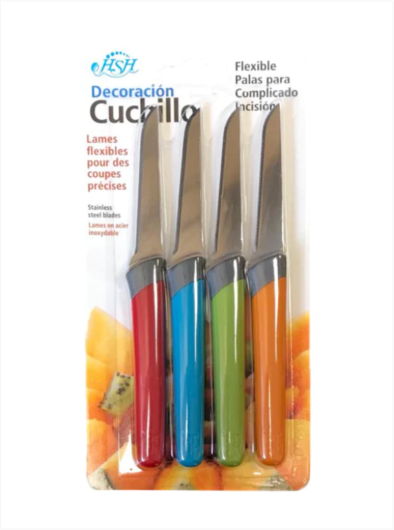 Stainless Steel Kitchen Fruit Knife 15.5 cm Pack of 4