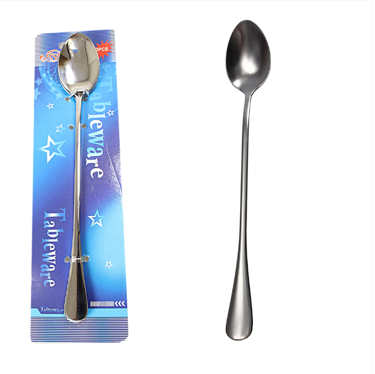 Stainless Steel Long Ice Cream Dessert Latte Spoon 20 cm Pack of 3