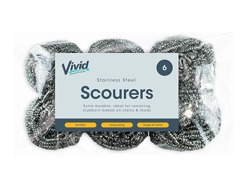 Stainless Steel Scourers - 6 Pack