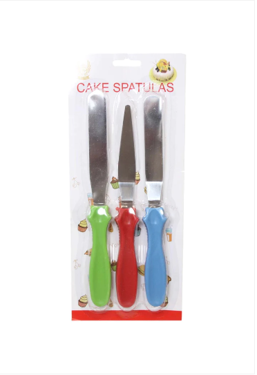 Stainless Steel Spatula Palette Smooth Set Cake Decorating Tools Kit 3 Pack