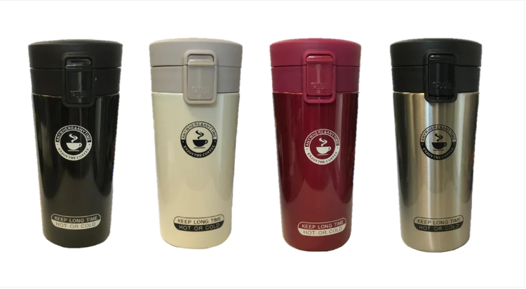 Stainless Steel Thermos Coffee Cup 380 ml Assorted Colours