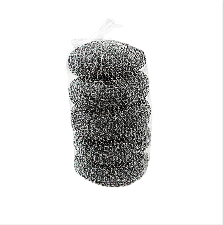 Stainless Steel Tough Cleaning Washing Up Scourer Scouring Pad 4 Pack