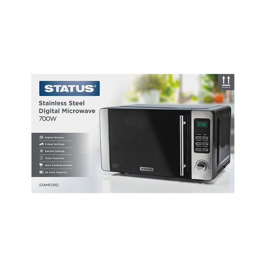 Stamford - Stainless Steel - 700w - 20 Litre - Microwave Oven - 5 Power Settings - 1 Pk Glossy Retail Box