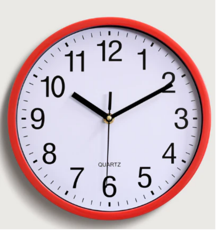 Standard Round Wall Clock 20 cm Assorted Colours