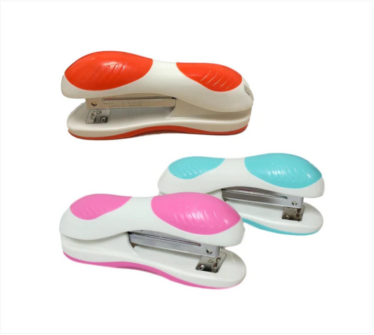 Stationery Office Stapler Padded Design 3 Orange Pink Blue Stapler (24/6) 12cm