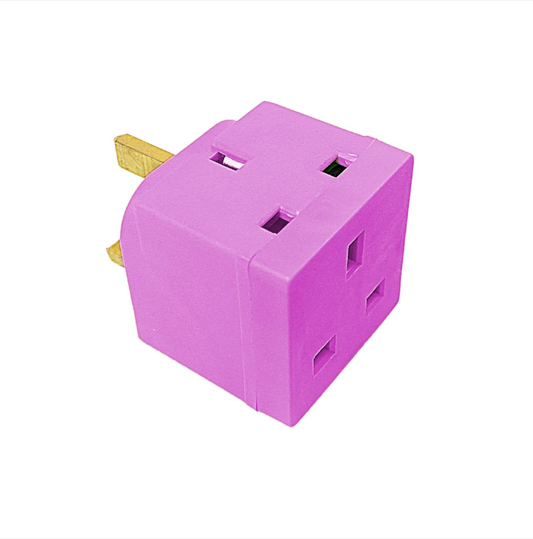 Status 2 Way Non Fused Adaptor African Violet In Colour CDU Home Diy