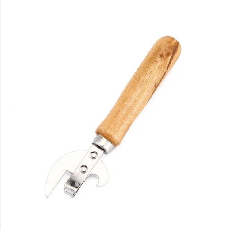 Steel Can Bottle Opener Wooden Handle 15 cm