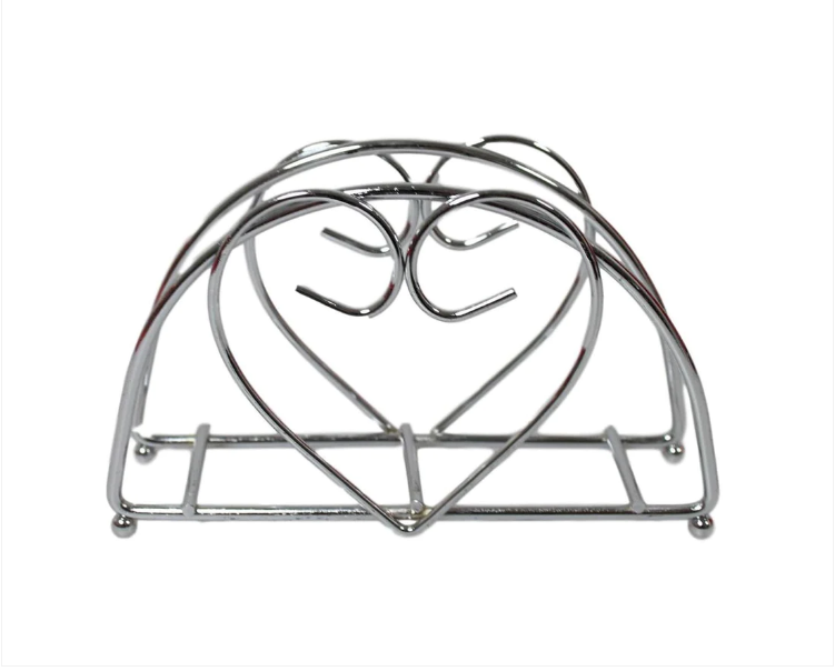 Steel Dining Table Napkin Serviette Holder with Heart Design 14 cm