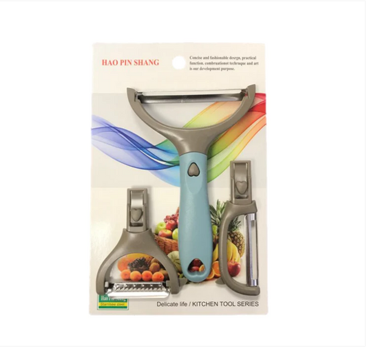 Steel Handheld Vegetable Peeler with 2 Attachments 16 cm Assorted Colours