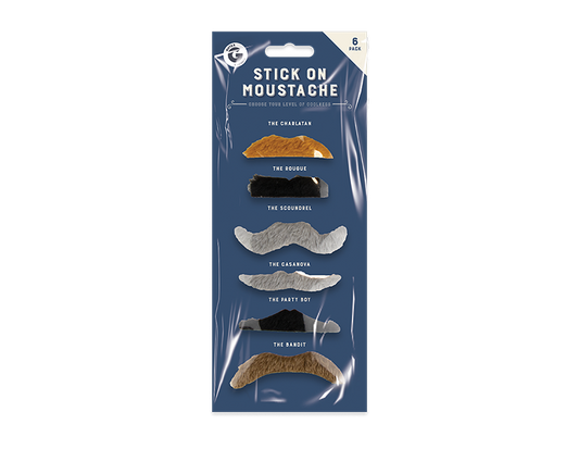 Stick On Moustache 6 pk