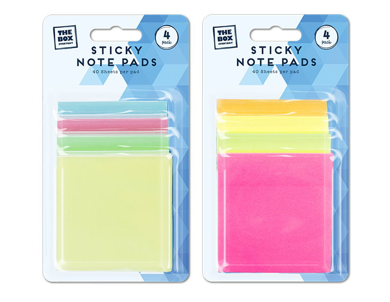 Sticky Note Pads - 4 Pack