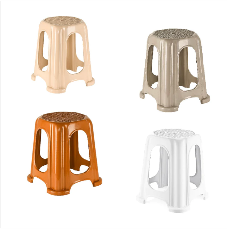 Stool Rattan Plastic Assorted Colours 45 x 38 x 38cm