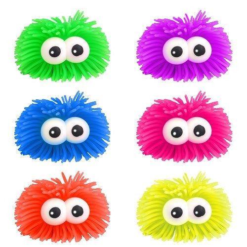 Stress Puffer Balls With Bulging Eyes Squidgy Squeezy Play Sensory Toy x 2