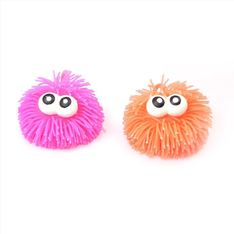 Stress Puffer Balls With Bulging Eyes Squidgy Squeezy Play Sensory Toy x 2