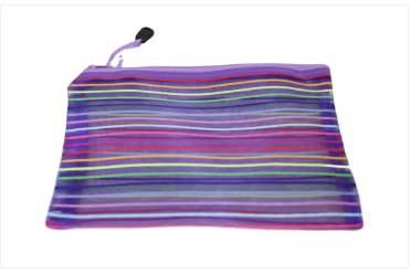 Stripey Colourful Utensils Toiletry Plastic Bag 29 x 22 cm Assorted Colours