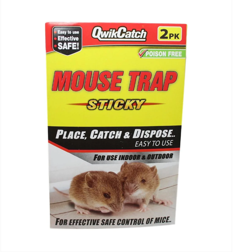 Strong & Sticky Mouse Trap Indoor Outdoor Glue Traps 2 Glue Mats 21cm x 14cm