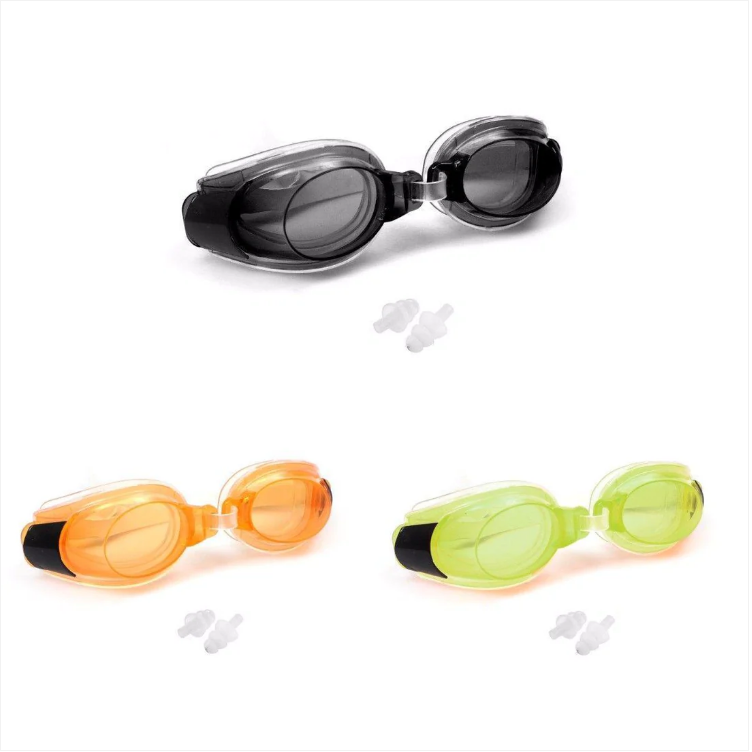 Stylish Comfortable Swimming Goggles In Assorted Colours With Nose Clip Outdoors