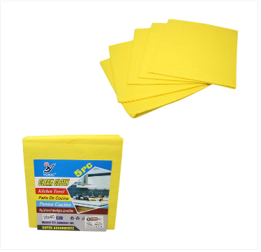 Super Absorbent 3 Pack Yellow Cleaning Cloths Kitchen Towel 50% Polyester