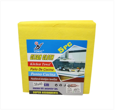 Super Absorbent 3 Pack Yellow Cleaning Cloths Kitchen Towel 50% Polyester