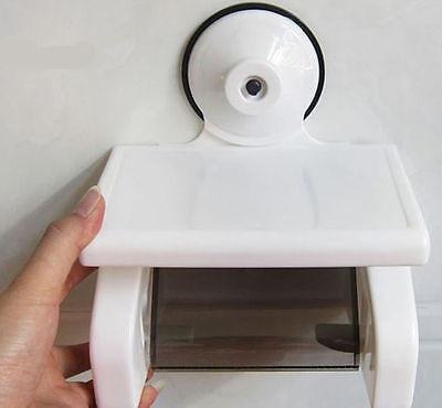 Super Suction Cup Serrated Cutting Edge Toilet Roll Holder With Useful Shelf