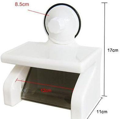 Super Suction Cup Serrated Cutting Edge Toilet Roll Holder With Useful Shelf