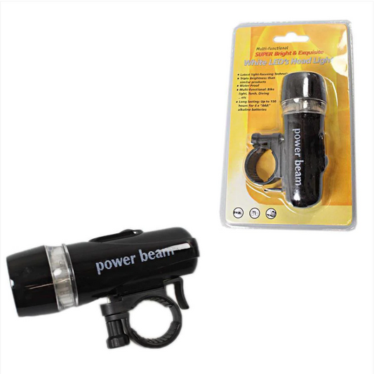 Super White LED Bike Headlight Torch Outdoor Requires Batteries