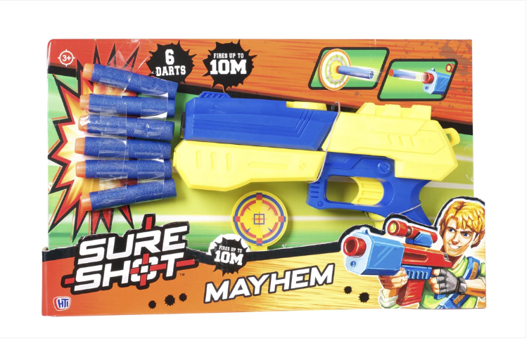 Sure Shot Kids Mayhem Pump Foam Blaster Dart Strike 6 Darts