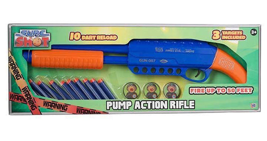 Sure Shot Kids Pump Action Rifle 10 Dart Reload With 3 Targets Included