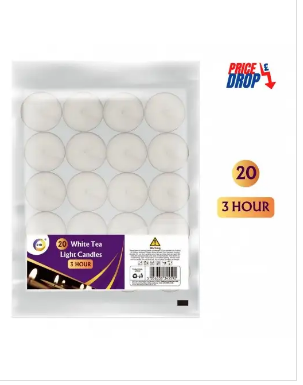 20 White Tea Light Candles