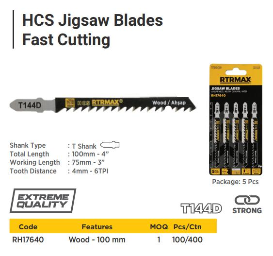 T144D HCS JIGSAW BLADES (PACK OF 5) RTRMAX