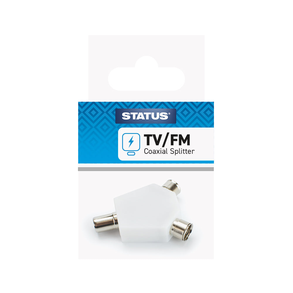 TV Twin Aerial Adaptor - White - 1 pk - in a Box