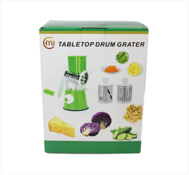 Table Top Drum Grater With 3 Stainless Steel Blades Detachable Easy To Use 3 Colours