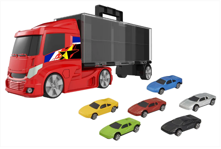 Teamsterz Truck Carry Case Including Diecast 6 Cars Kids Toys