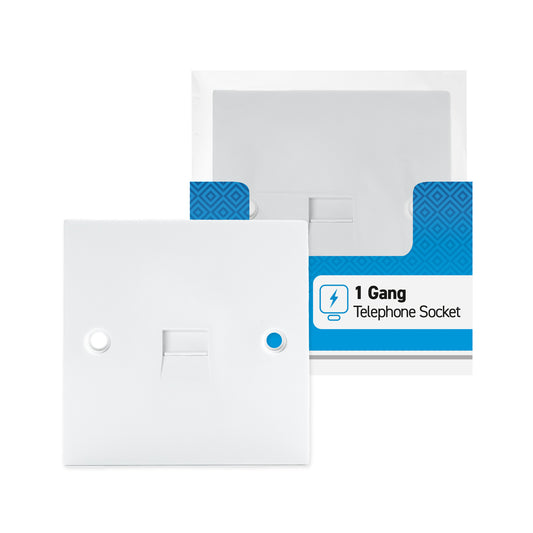 Telephone Socket - White - 1 pk - in Poly Bag - in Colour CDU