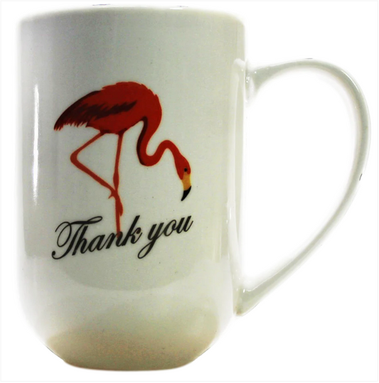 Thank you Mug With Flamingo Kitchen Mug Assorted Designs 14 x 9 x 14 cm