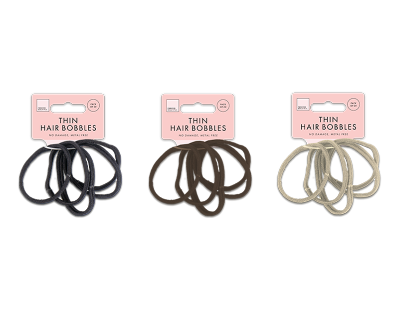 Thin Rolled Hair Bobbles 20pk