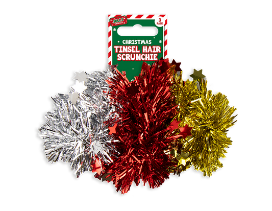 Tinsel Hair Scrunchies 3pk