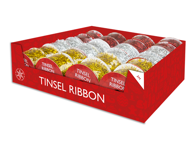 Tinsel Ribbon 3m PDQ