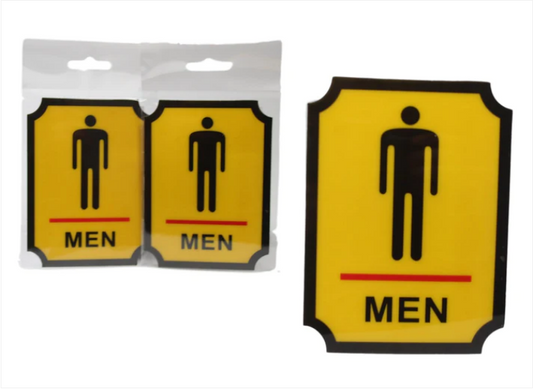 Toilet Door Signage Men Sign Adhesive Sticker 12cm x 9cm