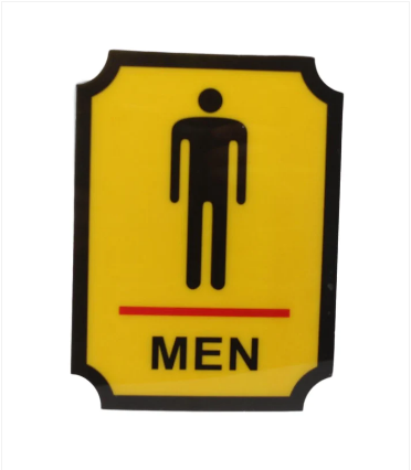 Toilet Door Signage Men Sign Adhesive Sticker 12cm x 9cm