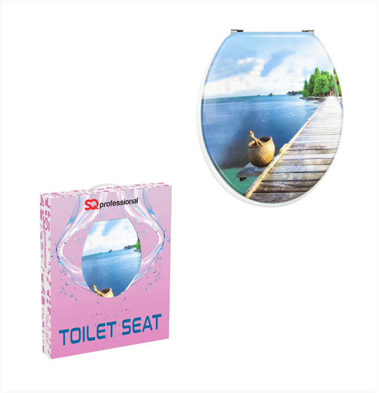 Toilet Seat Aquatic Horizon Design Exotic Toilet Sitting Seat (W) 36mm x (L) 43cm