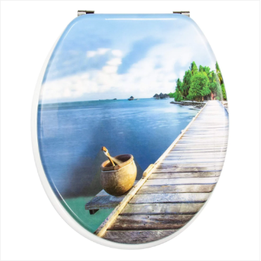 Toilet Seat Aquatic Horizon Design Exotic Toilet Sitting Seat (W) 36mm x (L) 43cm