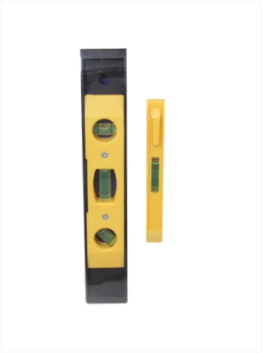 Torpedo Spirit Level 2 Piece Set Yellow Black Builders Levelling Kit