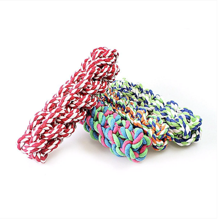 Tough Cotton Dog / Puppy Twisted Strong Chewable Knot For Healthy Dog Teeth Pet