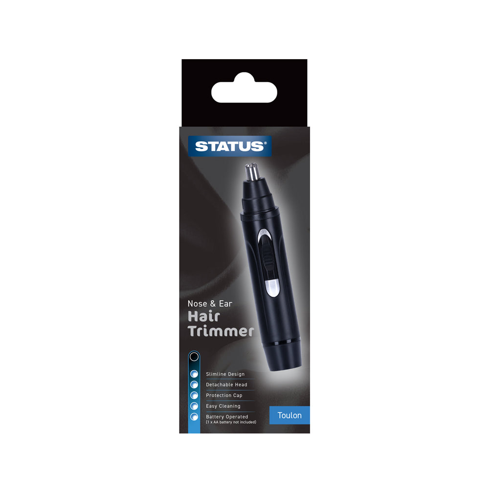 Toulon - Black - Nose & Ear Hair Trimmer - 1 Speed - 1x AA Battery Operated (Not Included) - 1 pk - in Glossy Retail Box
