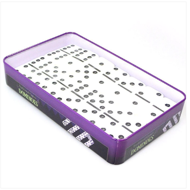 Traditional Games Dominoes In A Tin