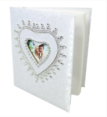 Traditional Royal White Wedding Photo Album With Box 25 Pages 4 x 6''