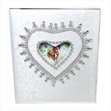 Traditional Royal White Wedding Photo Album With Box 25 Pages 4 x 6''