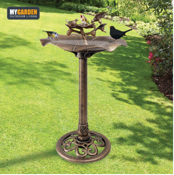 Traditional Weatherproof Bronze Effect Garden Bird Bath